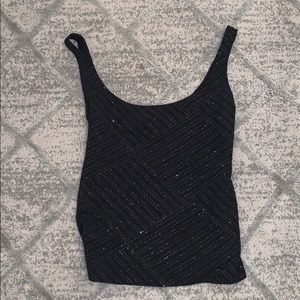 Black Rhinestone Crop top
